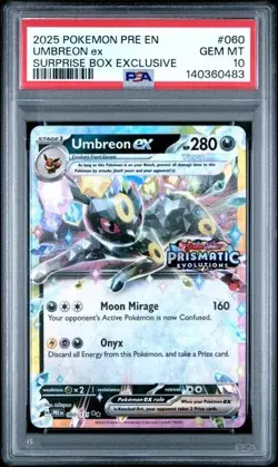 Pokemon Prismatic Evolutions Umbreon ex 060/131 Surprise Box Stamped PSA 10 483 - Image 1