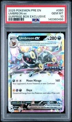 Pokemon Prismatic Evolutions Umbreon ex 060/131 Surprise Box Stamped PSA 10 486 - Image 1