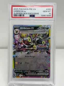 2025 Pokemon Umbreon Ex Surprise Box 060/131 Prismatic Evolutions Stamp - PSA 10 - Image 1
