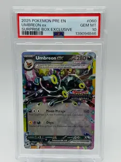 2025 Pokemon Umbreon Ex Surprise Box 060/131 Prismatic Evolutions Stamp - PSA 10 - Image 1