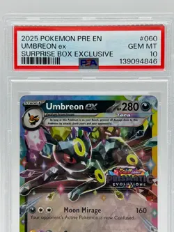 2025 Pokemon Umbreon Ex Surprise Box 060/131 Prismatic Evolutions Stamp - PSA 10 - Image 2