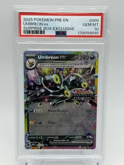 2025 Pokemon Umbreon Ex Surprise Box 060/131 Prismatic Evolutions Stamp - PSA 10 - Image 1