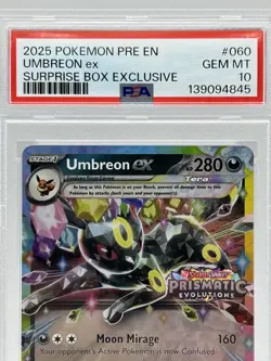 2025 Pokemon Umbreon Ex Surprise Box 060/131 Prismatic Evolutions Stamp - PSA 10 - Image 2