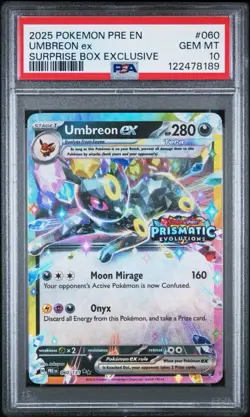 2025 Pokemon Umbreon Ex Surprise Box 060/131 Prismatic Evolutions Stamp - PSA 10 - Image 1