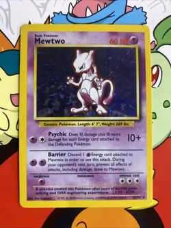 Pokemon TCG WOTC Base Set Mewtwo 10/102 Holo Rare Unlimited LP/MP - Image 1