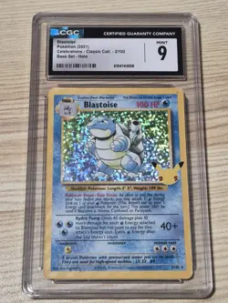 Blastoise CGC 9 2/102 Celebrations: Classic Collection Pokemon TCG Holo - Image 3