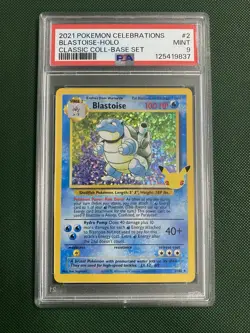 2021 Pokemon TCG Classic Collection Celebrations 2/102 Blastoise Holo PSA 9 Mint - Image 1