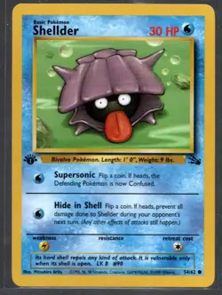 Pokemon TCG Shellder Fossil 54/62 Regular 1999-2000 Wizards Base Set - LP - Image 1