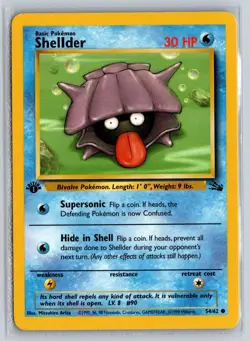 Pokemon TCG - Shellder - Fossil Series 54/62 - 1st Edition - MP - Image 1