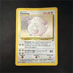 Pokemon Chansey 3/130 Base Set 2 Holo Rare 120 HP Wizards of the Coast LP - Image 1
