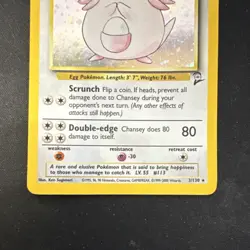 Pokemon Chansey 3/130 Base Set 2 Holo Rare 120 HP Wizards of the Coast LP - Image 2