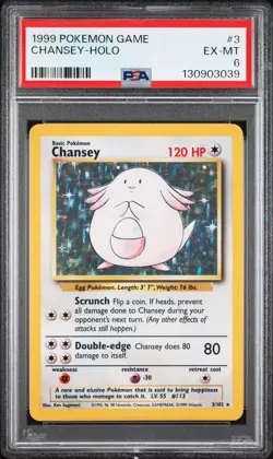 1999 Pokemon Game #3 Chansey-Holo PSA 6 - Image 1