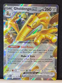 Pokemon TCG Gholdengo ex Paradox Rift 139/182 Holo Double Rare NM/MT - Image 1