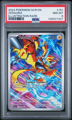 2024 POKEMON SCR EN-STELLAR CROWN ILLUSTRATION RARE #151 ZERAORA PSA 8 - Image 1