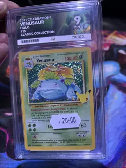 Pokemon TCG Venusaur 15/102 Celebrations 25th Anniversary Ace 9 Graded Holo Rare - Image 1