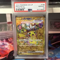 PSA 10 Pikachu ex UR 136/106 SV8 Super Electric Breaker - Pokemon Japanese 2024 - Image 1