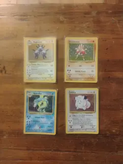 Lot Of 4 Vintage Pokemon Base Set Holo,Rare,Cards Lp,Mp,HP, Damaged Pre-owned - Image 1