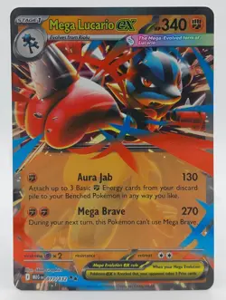 Pokemon Card Mega Lucario ex 077/132 Me01: Mega Evolution - Image 1