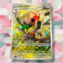 Pokemon TCG Unfezant 150/086 Illustration Rare Full Art SV Black Bolt Card NM - Image 1