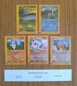 Lot 5 cards from Pokemon Skyridge 2003 Excellent Condition - Image 1