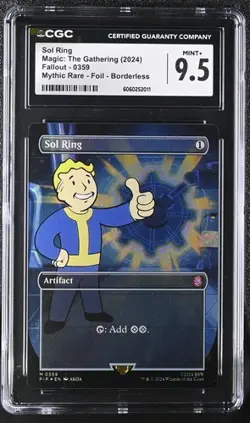 Sol Ring (Borderless) Universes Beyond: Fallout Foil CGC 9.5 Vault Boy PIP - Image 1