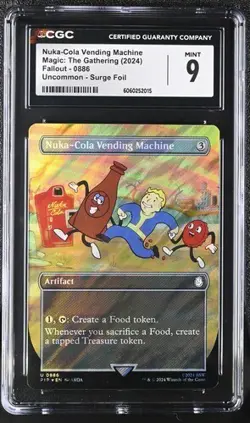 2024 Fallout Nuka-Cola Vending Machine Vault Boy Borderless 358 CGC 9 Surge Foil - Image 1