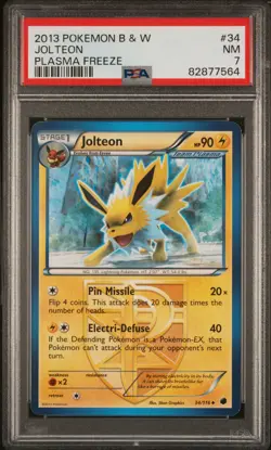 2013 Pokemon Black & White Plasma Freeze 34 Jolteon - PSA 7 - Image 1