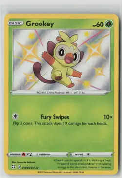 Pokemon Grookey Holo #SV004/SV122 Shining Fates: Shiny Vault Near Mint or Better - Image 1
