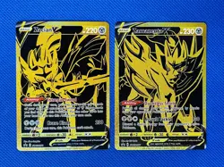 Zacian V SWSH076 + Zamazenta V SWSH077 2 Card Ultra Rare Pokemon Set - NM - Image 1