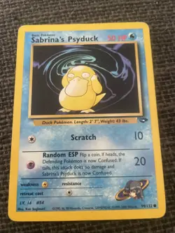 Sabrina's Psyduck 99/132 Unlimited Pokemon Gym Challenge LP - Image 1