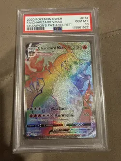 Pokemon Champions Path Charizard Vmax Rainbow PSA 10 - Image 1