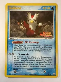 Pokemon TCG Delibird Team Rocket Returns Reverse Holo Rare 21/109 70 HP - Image 1