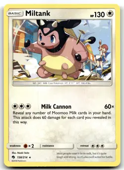 Miltank 158/214 SM - Lost Thunder Rare Normal Pokemon TCG NM - Image 1