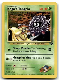 Koga's Tangela 081/132 Gym Challenge Common Pokemon TCG LP - Image 1
