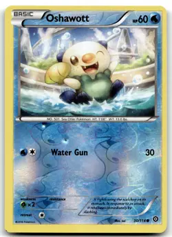 Oshawott 30/114 XY - Steam Siege Common Reverse Holo Pokemon TCG MP - Image 1