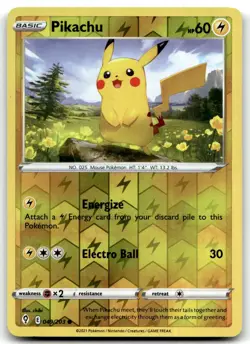 Pikachu 049/203 SWSH07: Evolving Skies Common Reverse Holo Pokemon TCG LP - Image 1