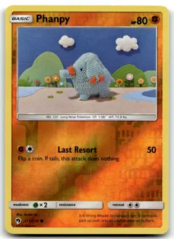 Phanpy 111/214 SM - Lost Thunder Common Reverse Holofoil Pokemon TCG NM - Image 1