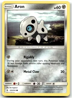 Aron 123/214 SM - Unbroken Bonds Common Unlimited Pokemon TCG NM - Image 1