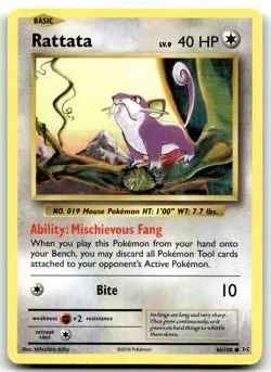 Rattata 66/108 XY - Evolutions Common Normal Pokemon TCG LP - Image 1