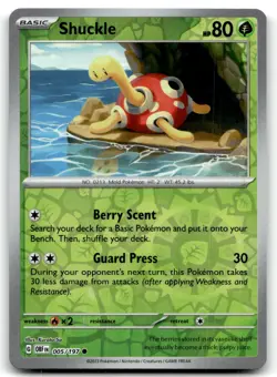 Shuckle 005/197 SV03: Obsidian Flames Common Reverse Holo Pokemon TCG NM - Image 1