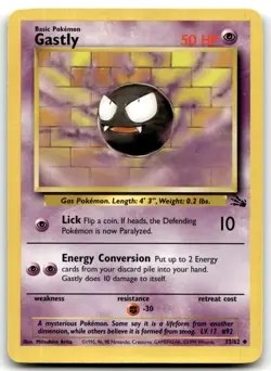 Gastly 33/62 Fossil Uncommon Unlimited Pokemon TCG NM - Image 1