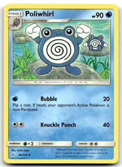 Poliwhirl 38/214 SM - Unbroken Bonds Uncommon Unlimited Pokemon TCG NM - Image 1