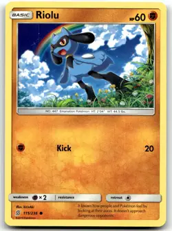 Riolu (115) 115/236 SM - Unified Minds Common Normal Pokemon TCG NM - Image 1