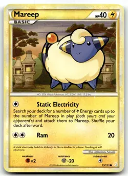 Mareep 73/123 HeartGold SoulSilver Common Normal Pokemon TCG HP - Image 1