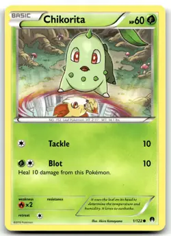 Chikorita 1/122 XY - BREAKpoint Common Unlimited Pokemon TCG NM - Image 1