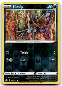 Skrelp 081/159 Crown Zenith Common Reverse Holo Pokemon TCG LP - Image 1