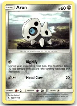 Aron 123/214 SM - Unbroken Bonds Common Normal Pokemon TCG MP - Image 1