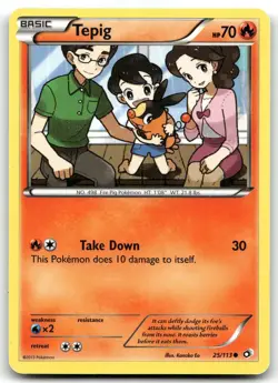 Tepig 25/113 Legendary Treasures Common Normal Pokemon TCG MP - Image 1