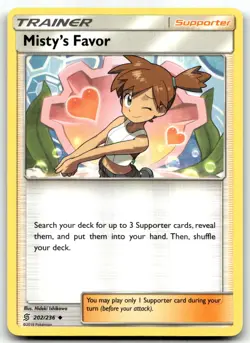 Misty's Favor 202/236 SM - Unified Minds Uncommon Normal Pokemon TCG NM - Image 1