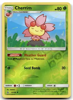 Cherrim 11/156 SM - Ultra Prism Uncommon Reverse Holo Pokemon TCG HP - Image 1